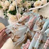 Boho floral print Sexy ruffles Summer off shoulder chiffon long dress Party elastic waist Women casual beach holiday tunic dress Y220413