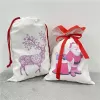 Сублимационные сумки рождественские украшения пустые DIY сингл и двойные слои шнурки для кармана тепловая передача для ребенка