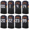 الشاشة المطبوعة كرة السلة Devin Booker Jersey 1 DeAndre Ayton 22 Mikal Bridges 25 Chris Paul 3 Cameron Johnson 23 Jae Crowder 99 Black Purple White Men Woman