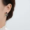 Black Rhinestone Love Kolczyki Study Kobieta 2022 Nowy modny koreański temperament wisiorki biżuterii