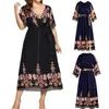 Plus Größe Kleider Sommer Frauen Blumen Drucken Maxi Kleid Mode Kurzarm Casual Lose Weibliche Vintage ClothingPlus