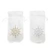 Gift Wrap 10pcs Christmas Wine Bottle Covers Bag Snow Table Decorations For Home Champagne Cover Xmas Year NavidadGift