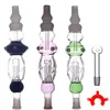 14mm femelle Dab Sraw plates-formes pétrolières narguilés en ligne cage à oiseaux percolateur barboteur cendrier Bongs avec tuyau de brûleur à mazout en verre mâle