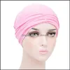 Beanie/Skl Caps Шляпы шляпы шарфы перчатки модные аксессуары Женщины девочка твердый цвет эластичный рак Skl Chemo Hat Sc Dhyvn