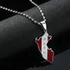 Hänghalsband guldpläterade rostfritt stål peru karta med flagga för kvinnor unisex silver peruansk souvenir smyckenpendant