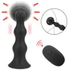 IKOKY Anal Perlen Vibrator Butt Plug Aufblasbare Dilatator sexy Spielzeug Drahtlose Fernbedienung Männlichen Prostata-massagegerät 85mm