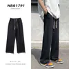 Sommar Blackgrey Jogging Pants Men Fashion Casual Wide Pipe S Streetwear Loose Straight Joggers SXL J220629