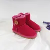 Aus de alta calidad U5991 Botón corto Baby Boy Boy Girl Kids Botas de nieve Boots de piel de oveja suave Mantenga botas calientes Hermosos regalos de cumpleaños de Navidad 91GU