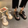 Sandals Lace Up Wedges Women Sneakers 2022 Summer Sport Flats Platform Shoes Zipper Designer Rome Slide Walking SandalSandals