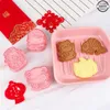 Baking Moulds 6pcs/Set Chinese Year Biscuit Mold Plastic 3D Stamped Cookie Cutters Embossing Printing DieBaking