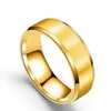 Anillo de boda liso de acero inoxidable de 8 mm para hombres con doble hipotenusa mate cepillado