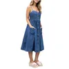 Сексуальное летнее платье Женские карманные плиссированные платья без спинки спагетти ремешок для ремня кассовое платье пляжного платья vestidos t200619