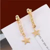 Moda Personalidade Simples Pentagrama Star Boldes pendurados Brincos coreanos Cadeia de metal Dangle Brincos Jóias femininas GC1345