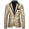 Ternos masculinos 039s blazers luclesam blazer de lantejoulas moda festa brilho colarinho perfurado um botão terno jaqueta palco performanc8056452