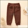 Broek Kids Baby Pocket Solid Colors Elastische peuter jongens kleding infan dhp3v