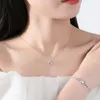 Anhänger Halsketten Silber Halskette für Frauen Mondstein Schmuck Luxus Mode Halsband Allgleiches Schlüsselbein ChainPendant