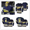 XFLSP Özel Michigan Wolverines Dikişli Hokey Jersey Quinn Hughes Tyler Motte Dylan Larkin Zach Werenski Zach Hyman Kyle Connor Carl Hageli