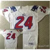 Mit Custom Men 청소년 여성 빈티지 #24 Ty Law Retro 1995 Game Worn Retro College Football Jersey 크기 s-4XL 또는 사용자 정의 이름 또는 번호 저지