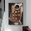Noir et blanc femme mur toile peinture cuisine décor Pizza café affiche et impression art photo pour salle à manger décor à la maison