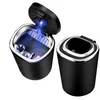 Car Ashtray Smokeless Storage Cup Cigarette Retardant Holder Box LED Light Glowing Auto Universal Ashtray