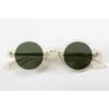 Acetate Vintage Circle Polarised Solglasögon Män Gregory Peck Brand Design Clear Round Sun Glasses Women Retro Shades Zolman275T