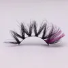 Wlolesale NOUVEAU 1 Paires 3D Vison Couleur Cils Rouge Jaune Vert Violet Coloré Cils Maquillage Beauté Arc-En-Rose Cils