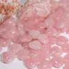 Natürliche rosa Kristallstein-Ornamente, geschnitzt, 25 x 10 mm, Herz-Chakra, Reiki-Heilquarz, Schmuckherstellung, Heimdekoration