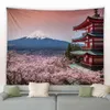 Tapisserie Japon Cerise Mont Fuji Tapisserie Coucher de soleil Paysage Kanagawa Sleeping Pa