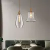 Lampy wiszące vintage przezroczyste szklane światła retro Loft Loft E27 110V 220V Wiszący dla jadalni KitchenPendant