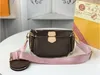 Dames Tassen Handtas vrouw Originele doos Datumcode Portemonnee clutch schouder messenger cross body serienummer drie in één bloem louiseitys viutonitys Purse Bag