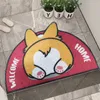 Semicircle Cartoon Animal Carpet Soft Thick Plush Mat Super Water Absorption Easy Care Mats for Shower Tub and Bathroom