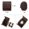 Watch Boxes & Cases Genuine Leather Browne Color 1 Grids Travel Roll Portable Display Storage Holder