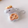 Headset Accessories Creative Funny 3D Simulation Cookies Earphone Case For Airpods 1 2 Pro 3 Keychain Clear Soft Headphone Cover