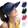 Cappello a tesa larga per le donne Outdoor Summer Hollow Open Top Cap Protezione solare per adulti Visiera Cappello da spiaggia da viaggio al mare 220627