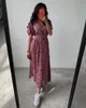 Robe d'été imprimé floral, col en v, Sexy, Vintage, Style français, Maxi, élégante, 220423