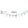 Party Decoration 245cm Hanging Banner Pennant Bunting Flags String With Plush Balls Kids Garland Room Decoration Party