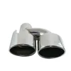 Right Left Stainless Steel Exhaust Pipe Inlet 63MM Car Styling Accessories Chrome Tailpipe End Pipe Dual Outlet Muffler Tip