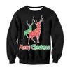 Erkekler çirkin Noel kazak çifti çifti Tatil Partry Sweatshirt 3d Snowflake Noel Baba Baskılı Sonbahar Kış Xmas Jumpers L220801