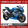 Ciało wtrysku dla Suzuki GSXR-1000 K17 GSXR 1000 CC 17-21 Bodywork 146NO.0 1000cc GSXR1000 17 18 19 20 21 GSX-R1000 2017 2019 2020 2021 Zestaw Fairing Factory Blue Zestaw OEM Blue Blue