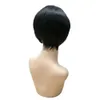 Perruque Bob Lace Wig naturelle Remy, cheveux courts lisses, coupe Pixie transparente, T Part, naissance des cheveux naturelle, pre-plucked, pour femmes