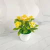 Ghirlande di fiori decorativi Mini piante di fiori di rosa artificiale Bonsai Piccolo vaso di albero simulato Tavolo da ufficio finto Ornamenti in vaso Home Deco