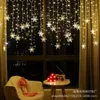 Party Decoration 4M 19 Pendants Christmas Stars LED String Lights Flashing Curtain Light Holiday Connectable Wave Fairy