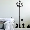 Creativo fai da te lampada antica gatti e uccelli adesivo da parete cartone animato murale decorazioni per la casa camera bambini decalcomanie carta da parati 220727