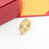 Bague de mariage en cristal en acier inoxydable en or rose femme bijoux concepteur bagues d'amour hommes promesse bague en titane pour femmes femmes haute qualité 6 diamants anneaux AAA + Car1238