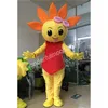 Costumes de mascotte de fleur de soleil mignon, tenue de personnage de dessin animé de haute qualité, costume de fête à thème d'halloween en plein air, robe unisexe pour adultes