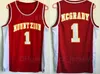 Retro basket vintage tracy mcgrady jersey 1 man mt.zion christian wildcats mountzion broderi och sydd röd vit svart lila blå god kvalitet