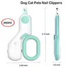 Tagliaunghie per cani per piccoli animali Gatti Mini tagliaunghie con luce LED Kit per la cura degli artigli di gatto Toelettatura domestica Strumento per toelettatura professionale