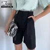 Shorts d'été pour femmes jambe large décontracté taille haute bureau long surdimensionné blanc lâche longueur au genou pour les femmes 220629