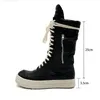 Moda masculina designer bota de couro genuíno feminino joelho botas altas preto masculino feminino bota grossa