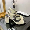 2023 Designer High Heels Womens Dress Shoes Pointed Buckle Sandals Summer Shoes Fashion Increased by 7cm Leather Production Is Worth Owning